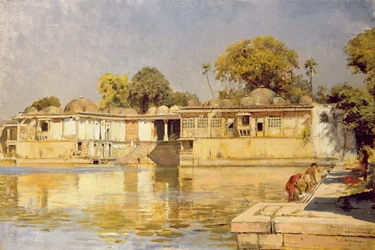Palace and Lake at Sarkeh, near Ahmedabad, India